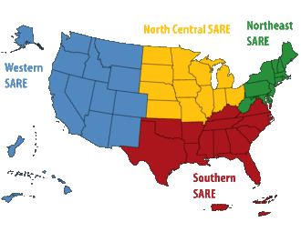 Map of SARE regions